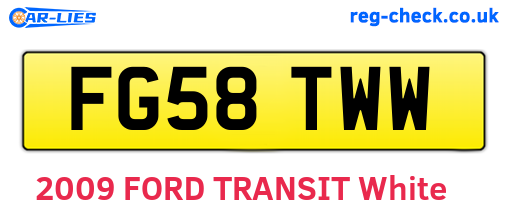 FG58TWW are the vehicle registration plates.