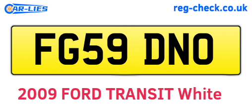 FG59DNO are the vehicle registration plates.