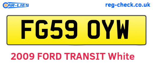 FG59OYW are the vehicle registration plates.