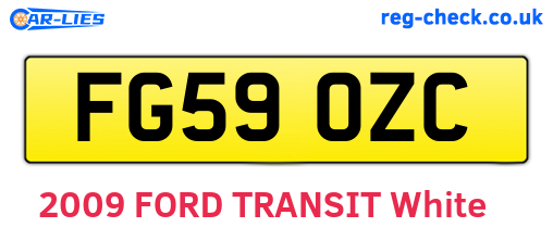 FG59OZC are the vehicle registration plates.