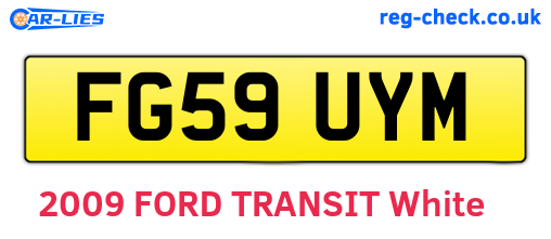 FG59UYM are the vehicle registration plates.