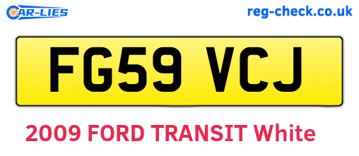 FG59VCJ are the vehicle registration plates.