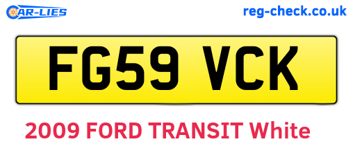 FG59VCK are the vehicle registration plates.
