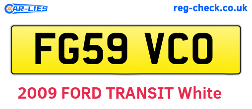 FG59VCO are the vehicle registration plates.