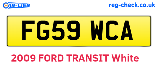 FG59WCA are the vehicle registration plates.