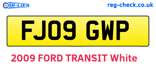 FJ09GWP are the vehicle registration plates.