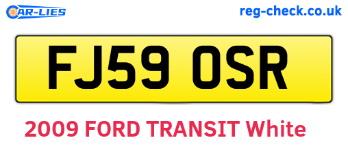 FJ59OSR are the vehicle registration plates.