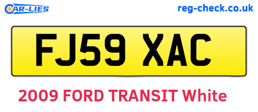 FJ59XAC are the vehicle registration plates.