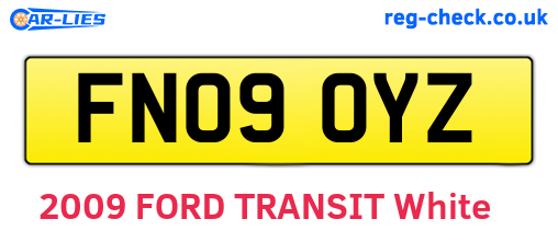 FN09OYZ are the vehicle registration plates.