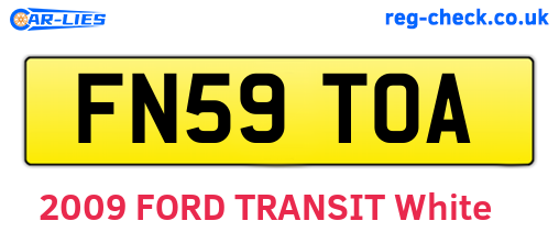 FN59TOA are the vehicle registration plates.