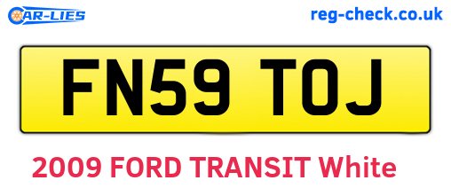 FN59TOJ are the vehicle registration plates.
