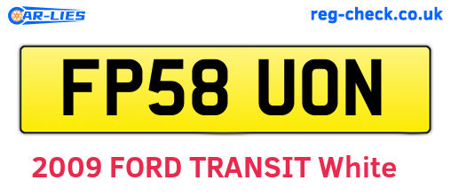 FP58UON are the vehicle registration plates.