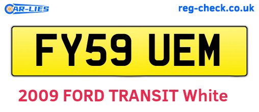 FY59UEM are the vehicle registration plates.