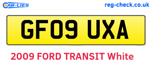 GF09UXA are the vehicle registration plates.