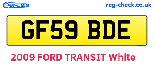 GF59BDE are the vehicle registration plates.