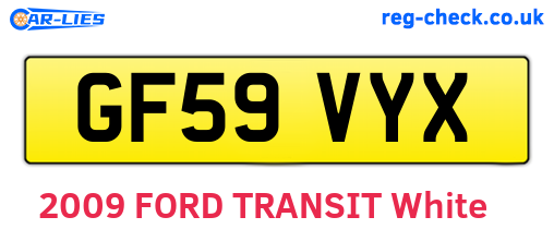 GF59VYX are the vehicle registration plates.