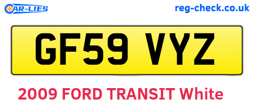 GF59VYZ are the vehicle registration plates.