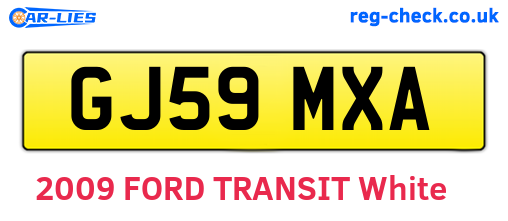 GJ59MXA are the vehicle registration plates.