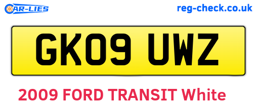 GK09UWZ are the vehicle registration plates.