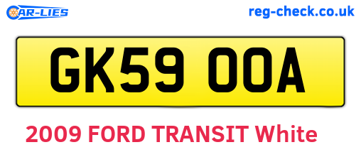 GK59OOA are the vehicle registration plates.