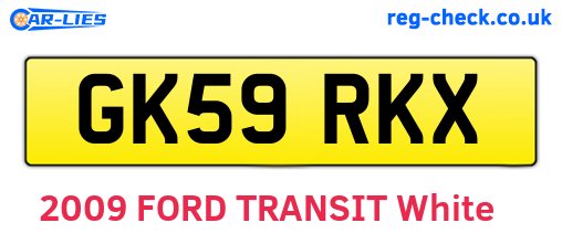 GK59RKX are the vehicle registration plates.