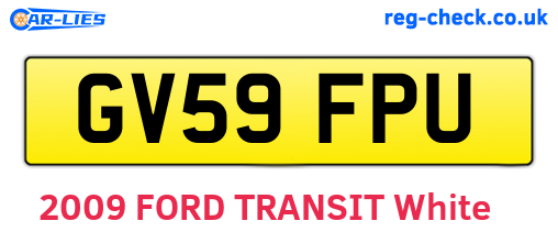 GV59FPU are the vehicle registration plates.