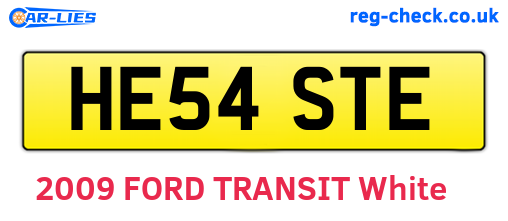 HE54STE are the vehicle registration plates.