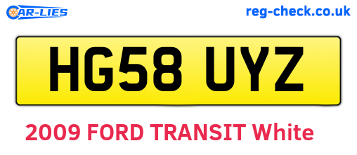 HG58UYZ are the vehicle registration plates.
