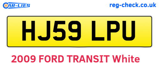 HJ59LPU are the vehicle registration plates.