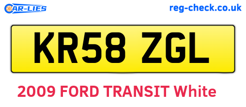 KR58ZGL are the vehicle registration plates.