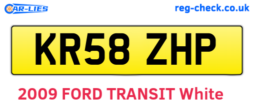 KR58ZHP are the vehicle registration plates.