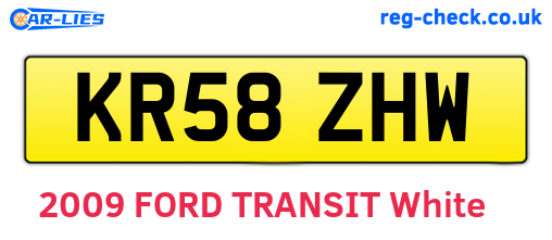KR58ZHW are the vehicle registration plates.