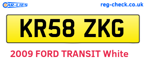 KR58ZKG are the vehicle registration plates.