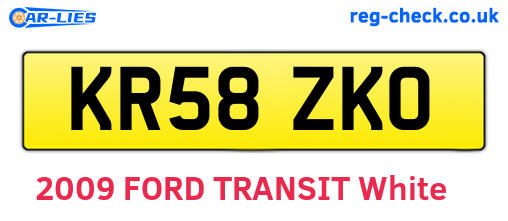 KR58ZKO are the vehicle registration plates.
