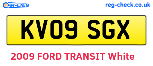 KV09SGX are the vehicle registration plates.