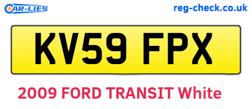 KV59FPX are the vehicle registration plates.