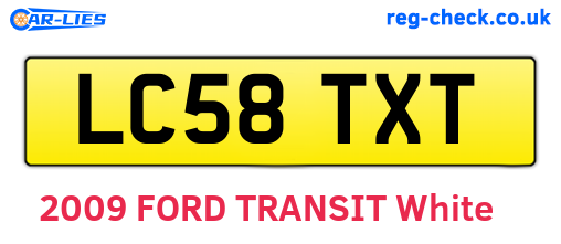 LC58TXT are the vehicle registration plates.