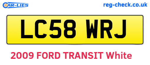 LC58WRJ are the vehicle registration plates.