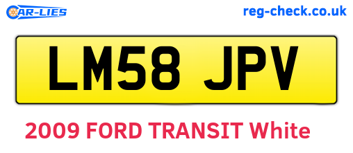 LM58JPV are the vehicle registration plates.