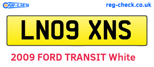 LN09XNS are the vehicle registration plates.