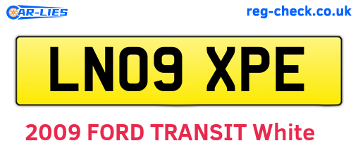 LN09XPE are the vehicle registration plates.