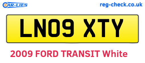 LN09XTY are the vehicle registration plates.