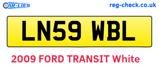 LN59WBL are the vehicle registration plates.