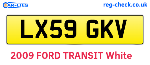 LX59GKV are the vehicle registration plates.