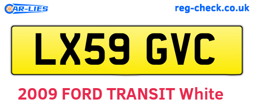 LX59GVC are the vehicle registration plates.