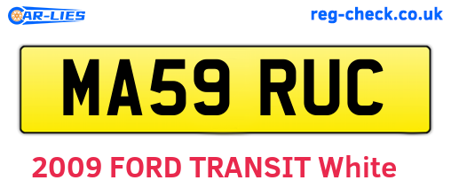 MA59RUC are the vehicle registration plates.