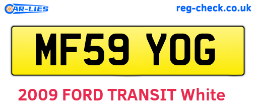 MF59YOG are the vehicle registration plates.