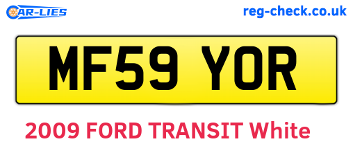 MF59YOR are the vehicle registration plates.