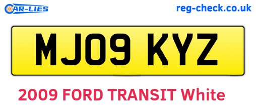 MJ09KYZ are the vehicle registration plates.