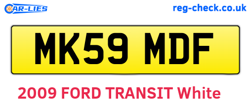 MK59MDF are the vehicle registration plates.